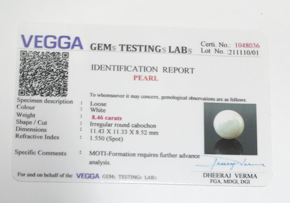 Natural Moti(Pearl) Stone - @60 per Carat – 8.46 Carats | With Lab Certified - Image 5